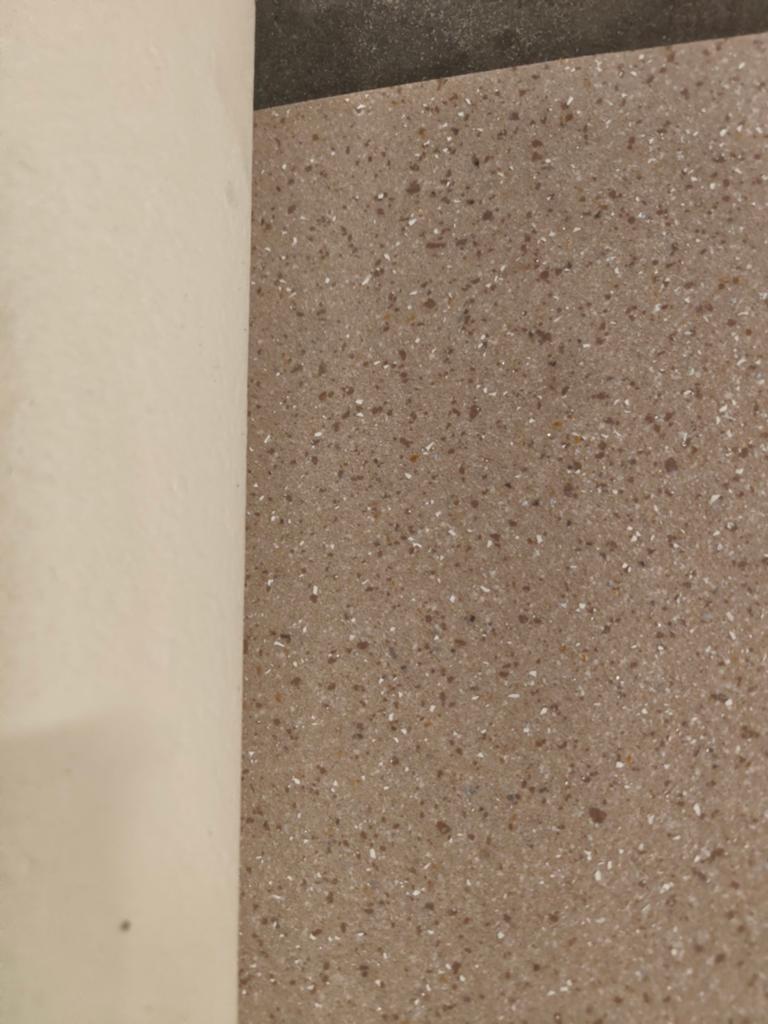 Coupon vinyl kleur beige graniet 450x400, Ophalen, 75 m² of meer, Beige, Nieuw