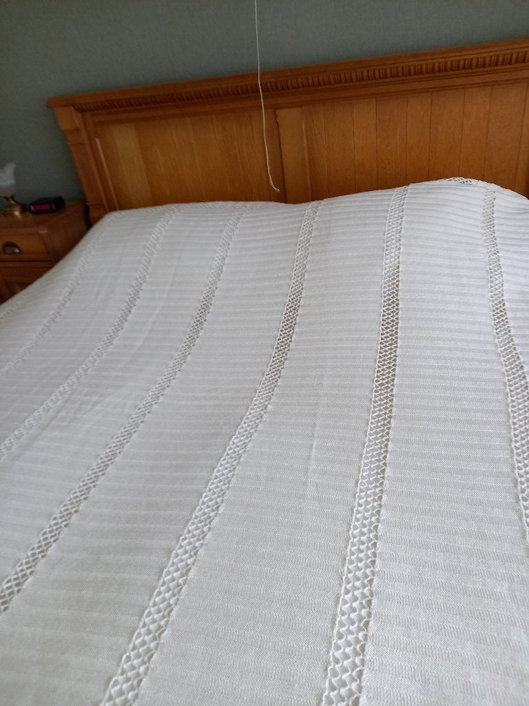 sprei, Ophalen, Gebruikt, Wit, Katoen