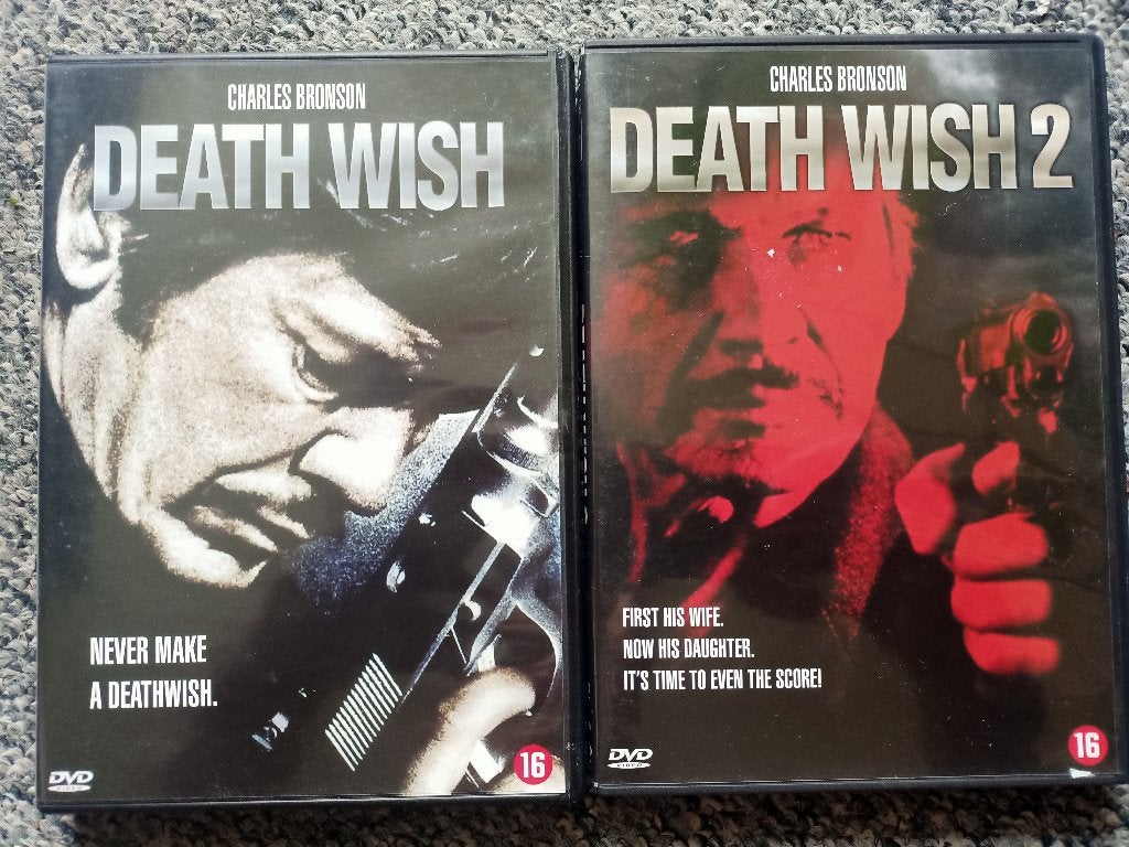 Death Wish 1,2,3 versie met Charles Bronson en Bruce Willis, Cd's en Dvd's, Dvd's | Actie, Vanaf 16 jaar, Ophalen of Verzenden