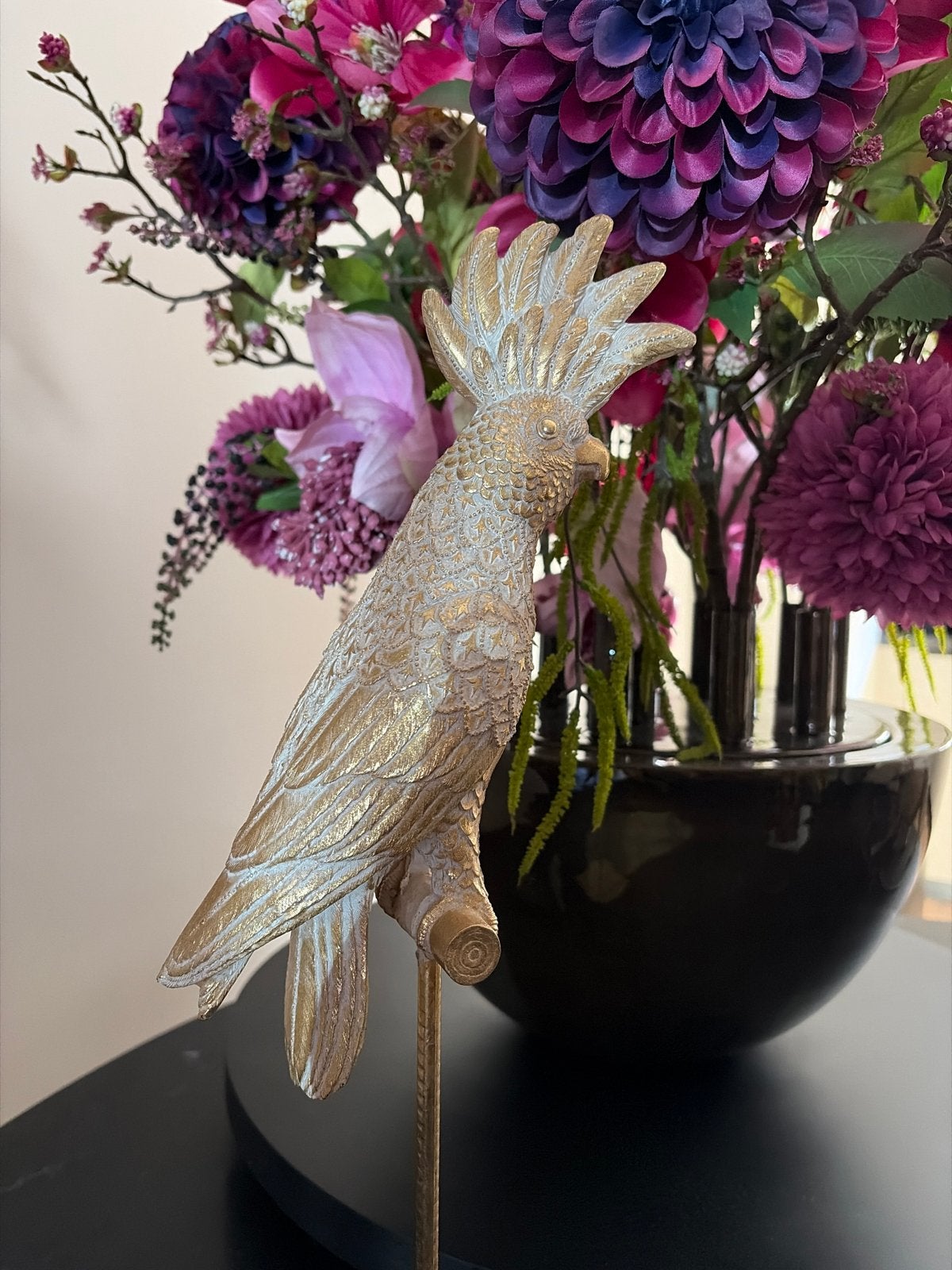 Gouden Kaketoe Beeld - 50 cm hoog, Ophalen of Verzenden, Zo goed als nieuw, Goud, Metaal