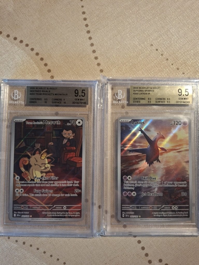 Pokémon Pokémon Latios&meowth, Ophalen of Verzenden, Zo goed als nieuw, Meerdere kaarten, Foil