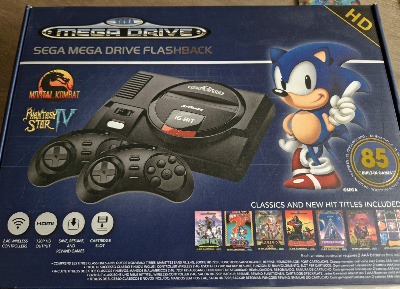 Sega Mega Drive Flashback HD Console met 85 ingebouwde games, Spelcomputers en Games, Spelcomputers | Sega, Met games, Mega Drive