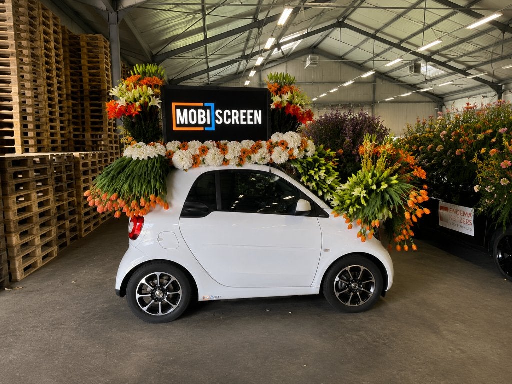 Unieke Smart ForTwo Electric Drive Coupe 2017 incl promo LCD, Auto's, Smart, 37 €/maand, Zwart, Leder en Stof, Wit