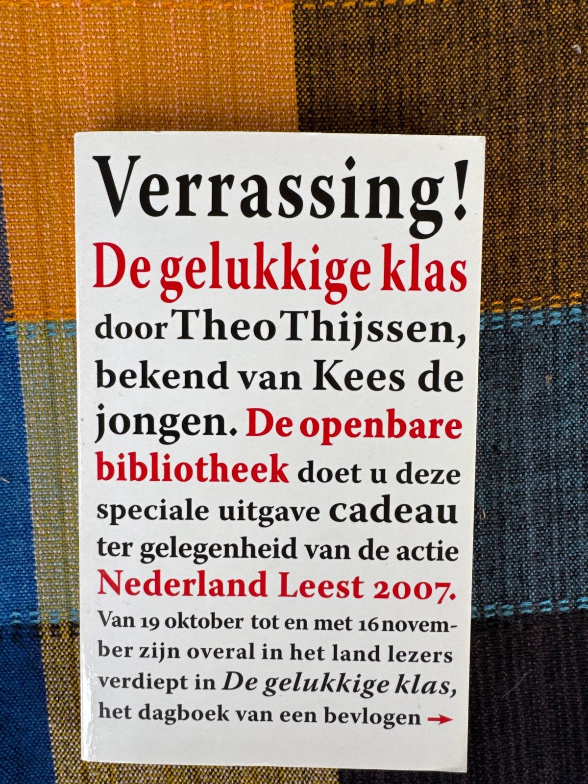 Verrassing! De gelukkige klas - Theo Thijssen, Ophalen of Verzenden, Gelezen, Nederland