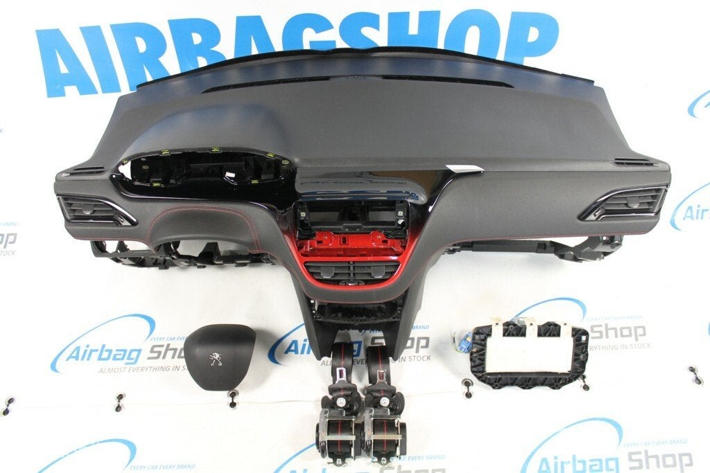 Airbag set Dashboard leder rode stiksel Peugeot 208