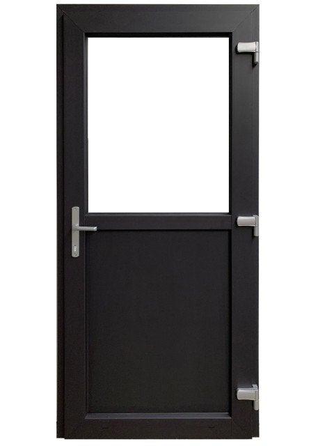 Kunststof Buitendeur 1/2 Glas Buiten B98 H200cm Antraciet, Doe-het-zelf en Verbouw, Niet ingevuld, Kunststof, 80 tot 100 cm, Niet ingevuld