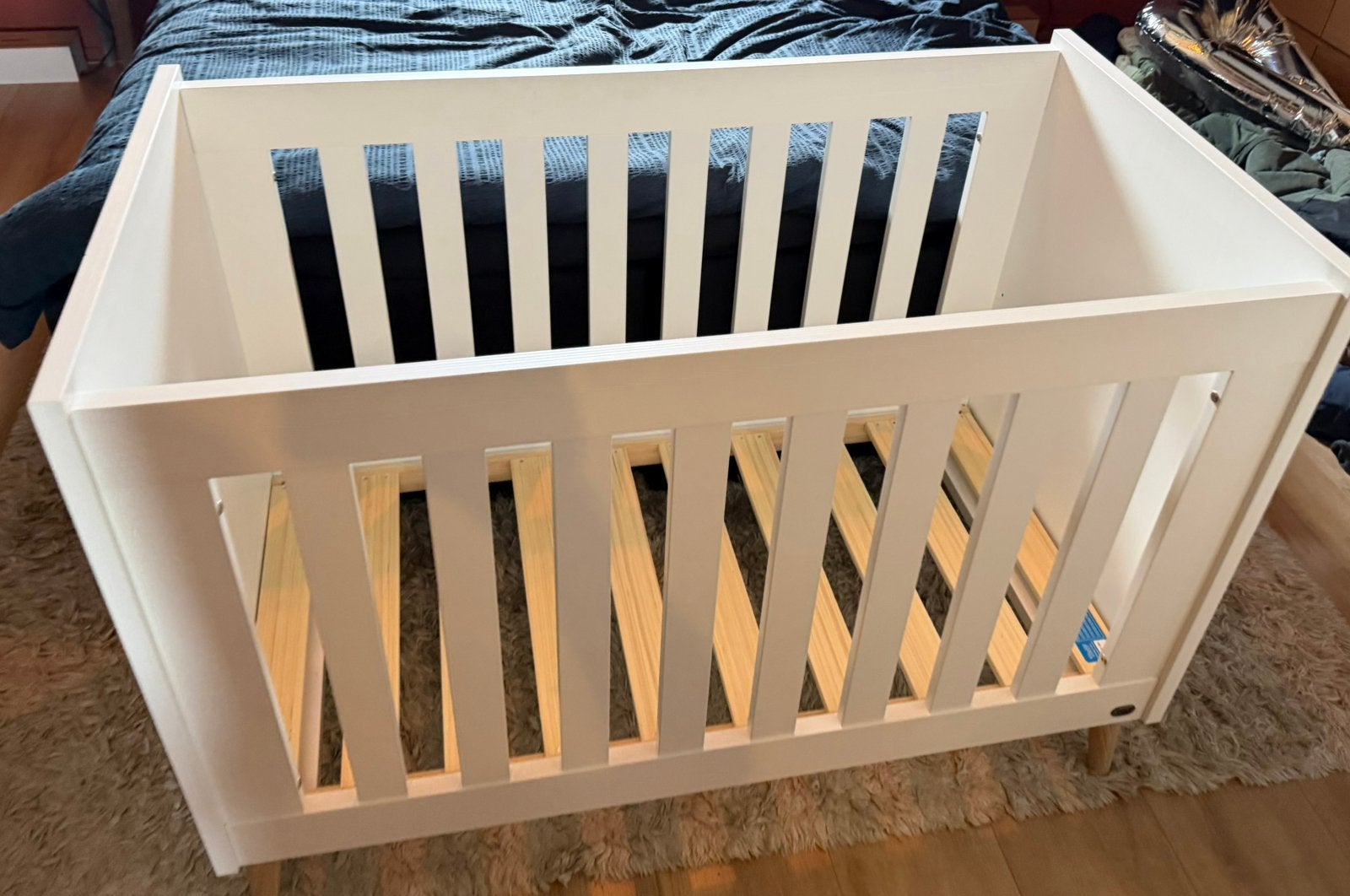 TWF Ledikant 60x120 & Commode Beach Island White + 3D Topper, Ophalen, Zo goed als nieuw, Ledikant