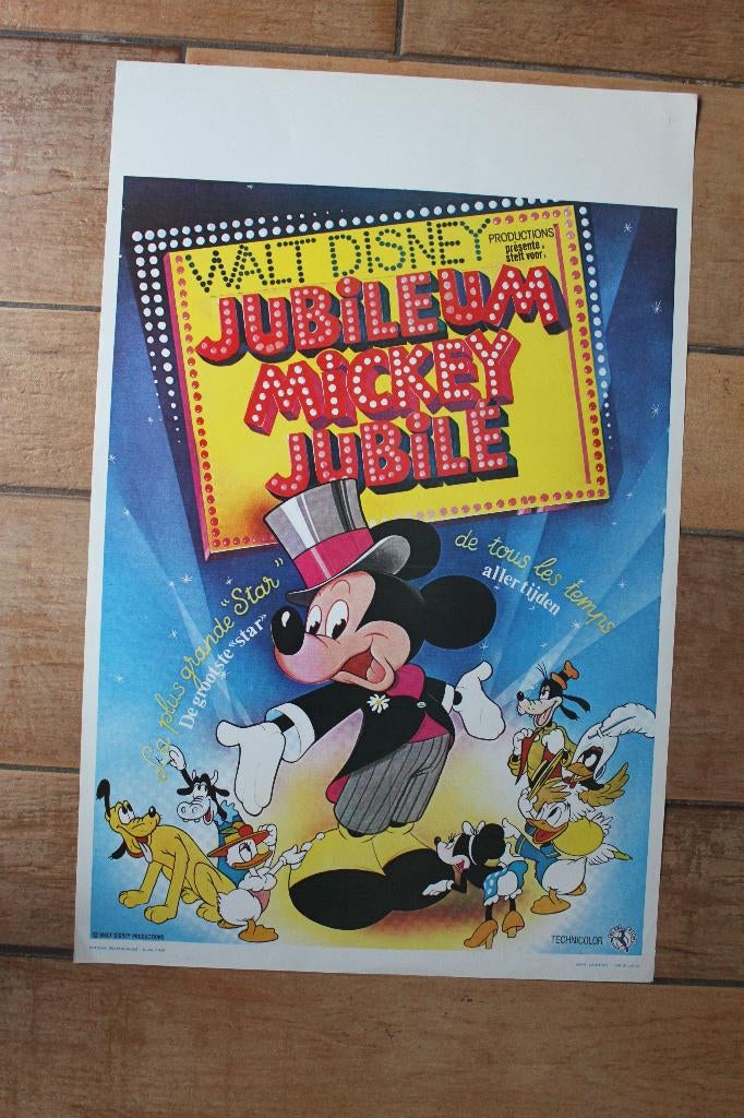 filmaffiche Mickey Mouse Jubilee Show 1978 filmposter, Rechthoekig Staand, Ophalen of Verzenden, Zo goed als nieuw, A1 t/m A3