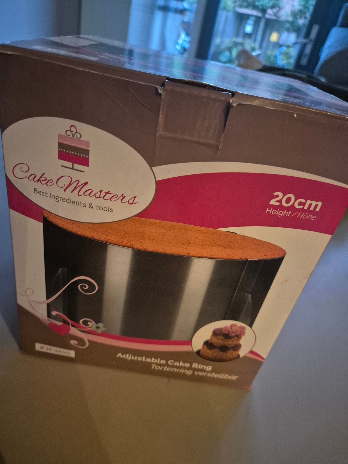 Cake Masters verstelbare taartring - 20cm hoog, Overige typen, Ophalen of Verzenden, Metaal, Overige merken