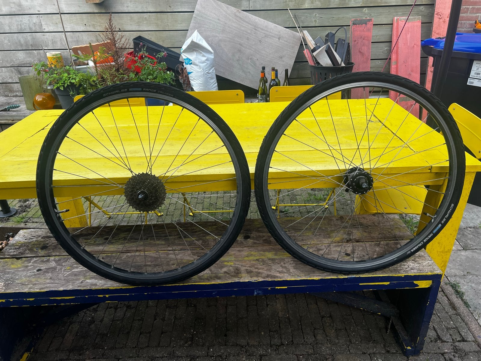 MTB Fietswielen met Schwalbe Active Range Cruiser banden, Fietsen en Brommers, Gebruikt, Aluminium, Stadsfiets, Ophalen