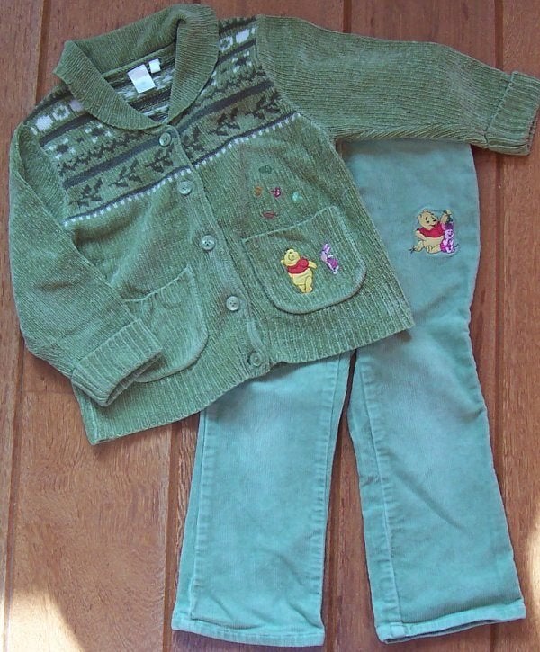 Disney / Pooh meisjes broek + vest maat 104, Disney, Gebruikt, Meisje, Ophalen of Verzenden