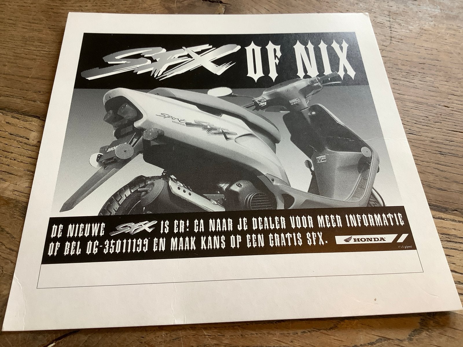 Vintage Honda SFX Scooter Advertentie - Zeldzaam!, Fietsen en Brommers, Verzenden, Zo goed als nieuw