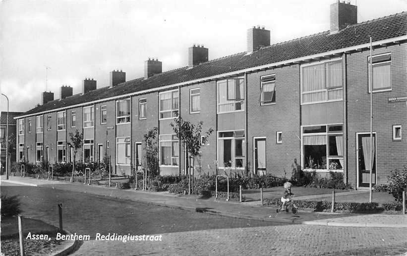 380-181-007 Assen Benthem Reddinguisstraat, Verzamelen, Ansichtkaarten | Nederland, Verzenden, Voor 1920, Drenthe
