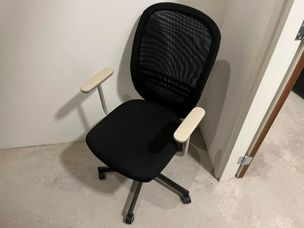 Ikea Flintan bureaustoel met armleuningen, zwart, Ophalen, Gebruikt, Zwart, Bureaustoel