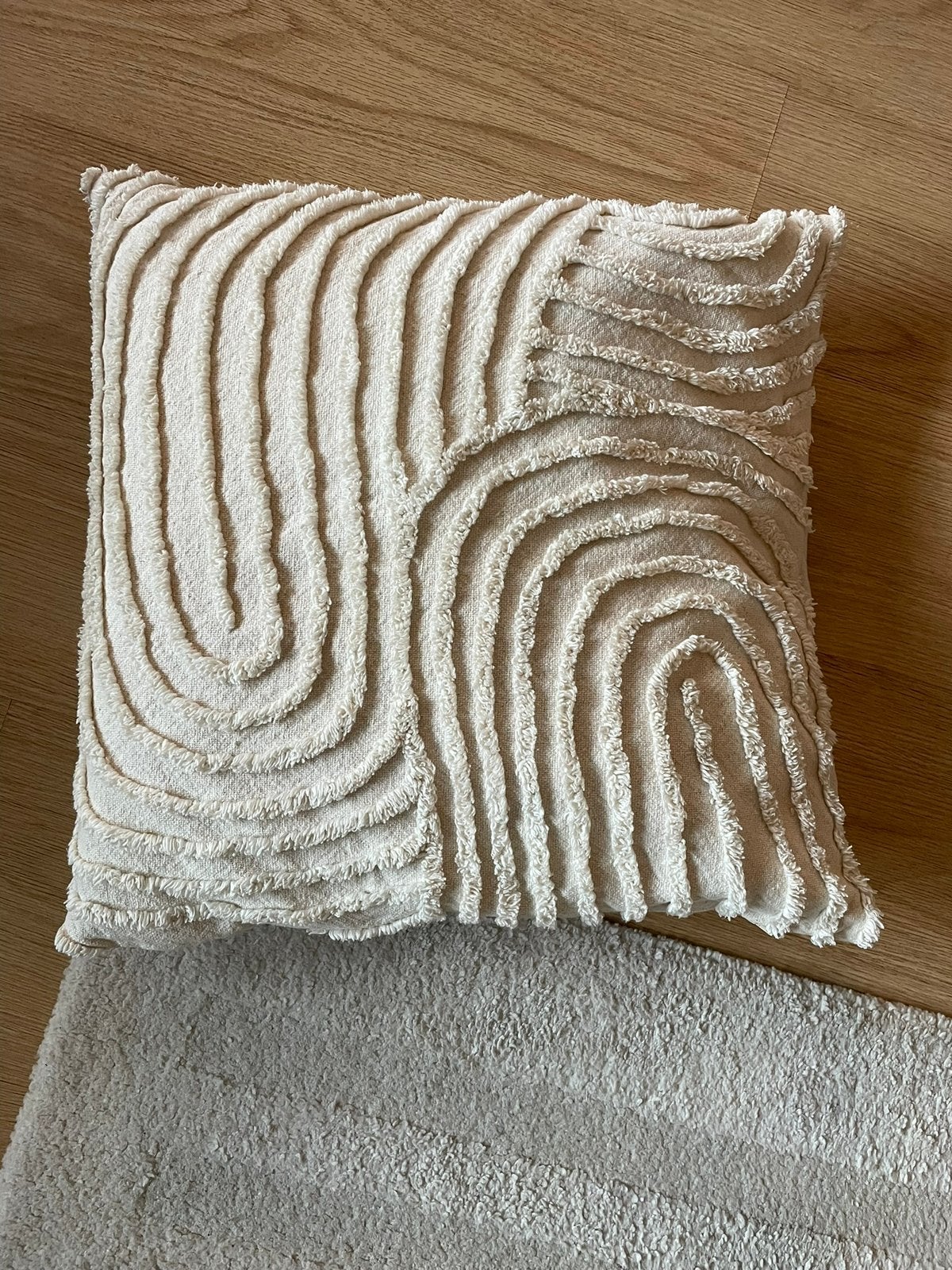 50x50 cm Crèmekleurig Kussenhoes met Vulling, Ophalen, Zo goed als nieuw, Vierkant