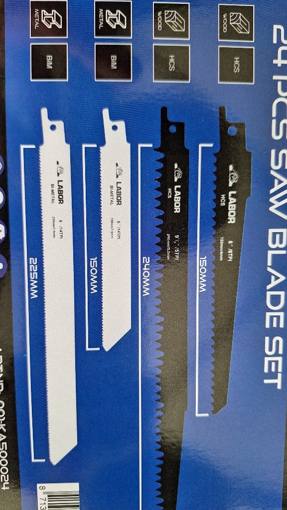 Labor recipro zagen set 24x schrob zagen zaagjes zaagbladen., ., Nieuw, Ophalen of Verzenden, .