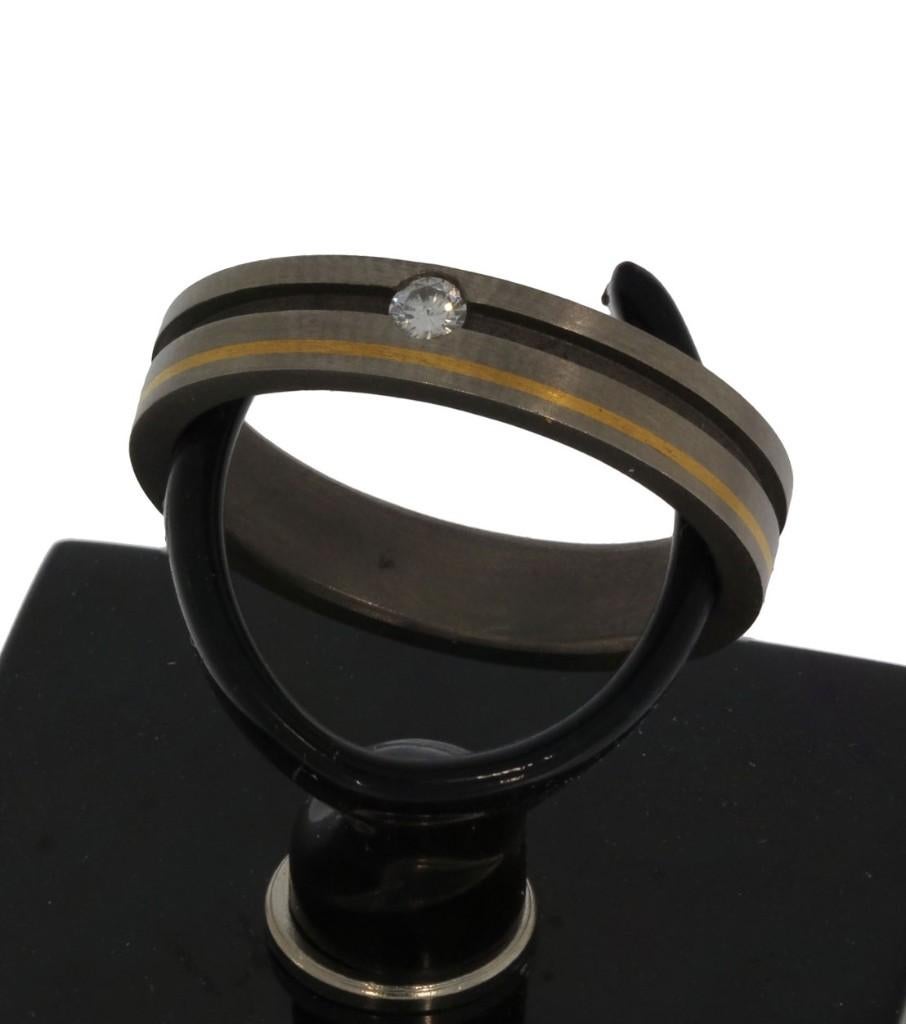 Diamant solitair briljant unisex ring nieuwstaat heren dames