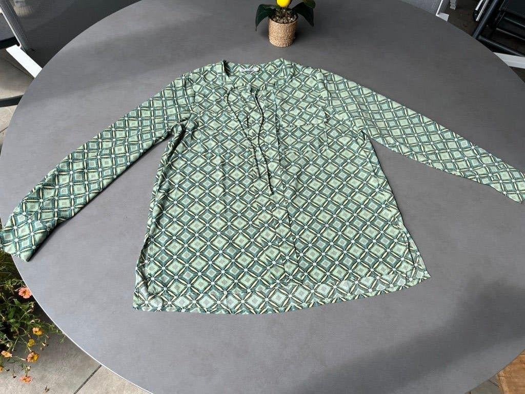 Groen/blauw/geel/witte Cadadia blouse, maat 38, Kleding | Dames, Maat 38/40 (M), Verzenden, Zo goed als nieuw, Cadadia
