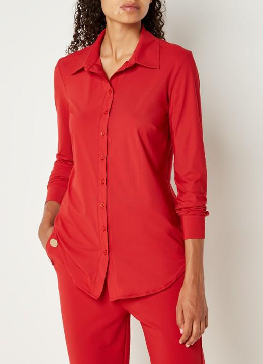Studio anneloes poppy blouse L rood travelstof, Kleding | Dames, Blouses en Tunieken, Maat 42/44 (L), Ophalen of Verzenden, Zo goed als nieuw