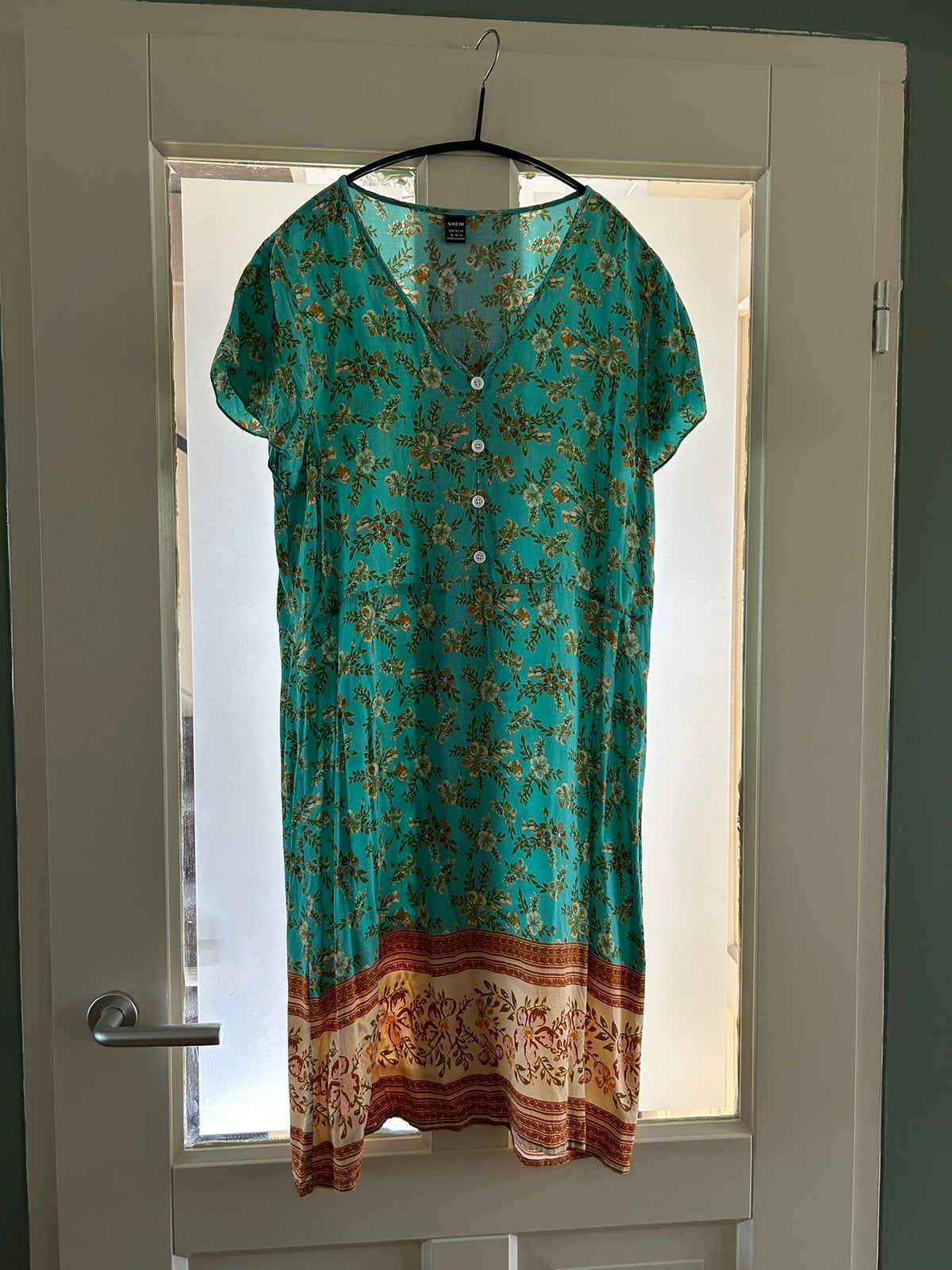 Groene zomerjurk van Shein, maat L, Maat 42/44 (L), Ophalen of Verzenden, Zo goed als nieuw, Shein