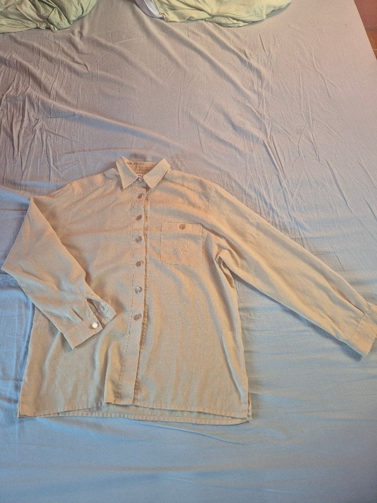 Dames overhemd Delmod, Beige, Ophalen of Verzenden, Gedragen, Maat 46/48 (XL) of groter