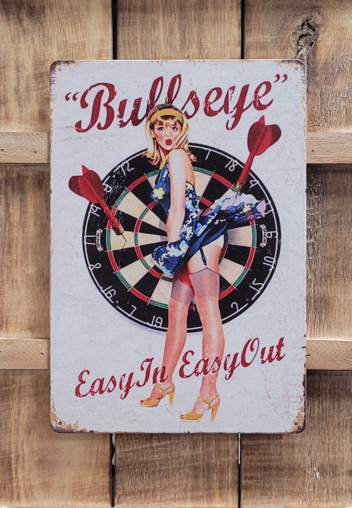 Bullseye darts pinup dart reclamebord van metaal wandbord, Info@deconoord.nl, Deco Noord, Nieuw, Ophalen of Verzenden