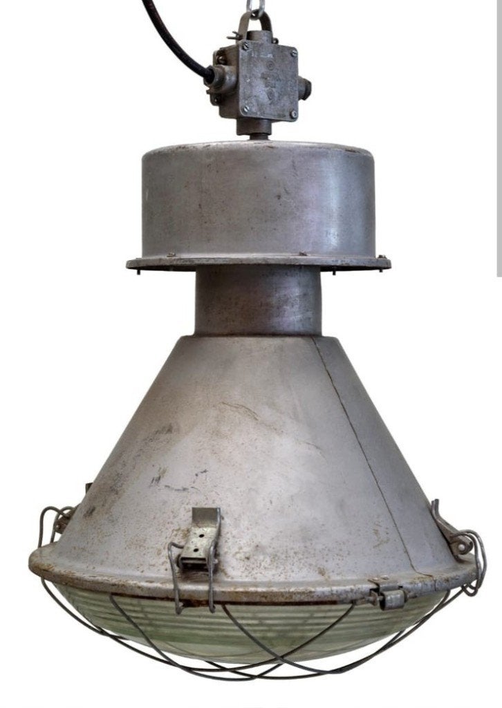 Vintage Industriële lampen 2 stuks, alleen als paar te koop, Huis en Inrichting, Lampen | Hanglampen, Ophalen, Overige materialen