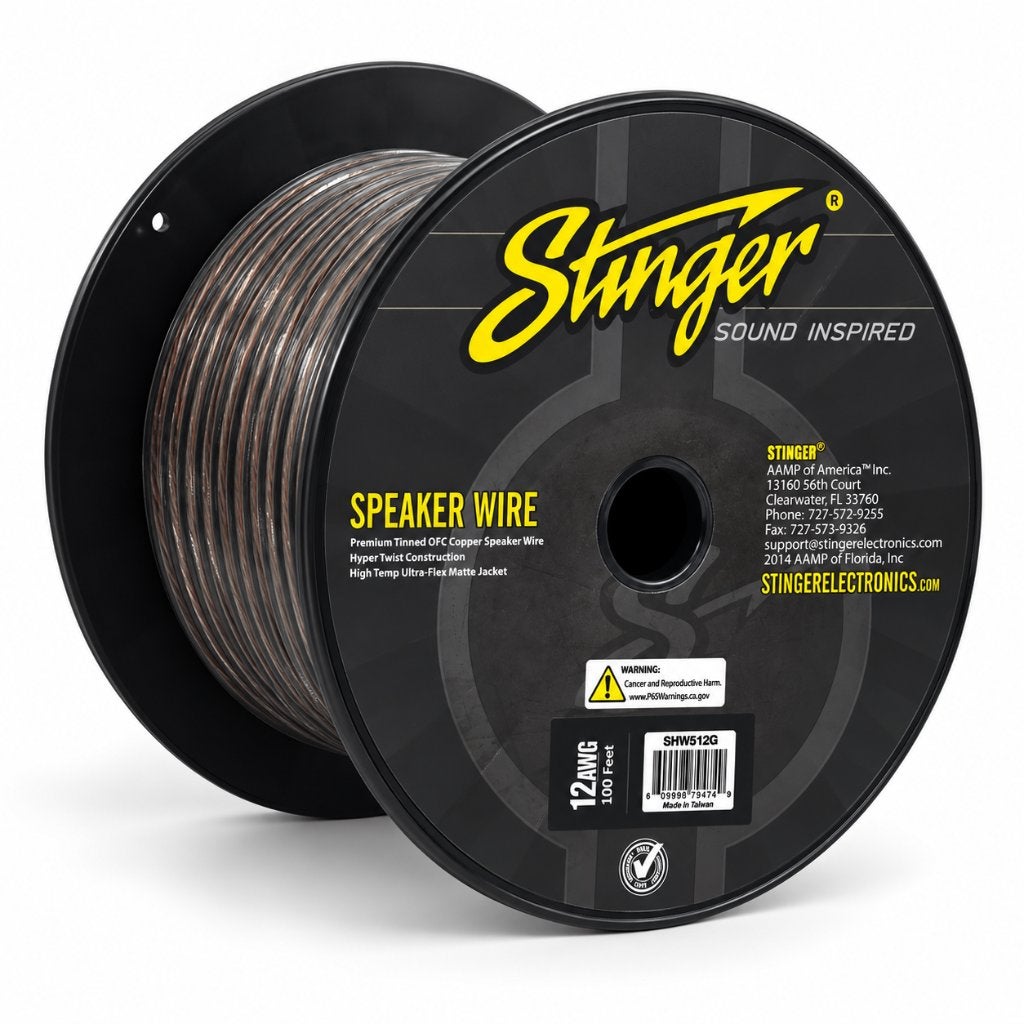 Stinger SHW512G Luidsprekerkabel 12GA OFC 30,48m Matgrijs, Ophalen of Verzenden, Nieuw, Universele onderdelen