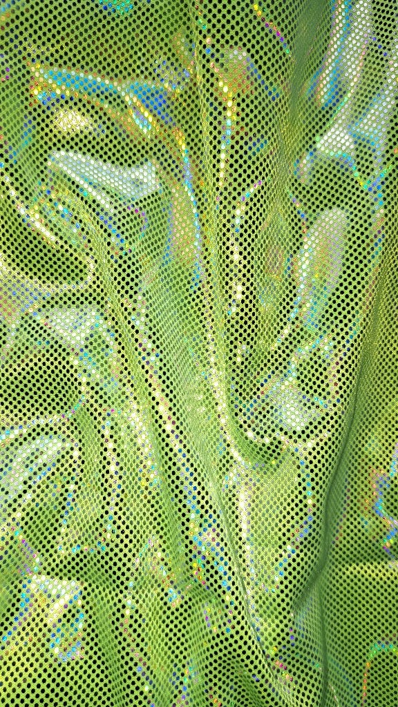 Prachtige lap stof -holografisch lime groen- 120x150 (nieuw), Verzenden, 120 cm of meer, Nieuw, Polyester
