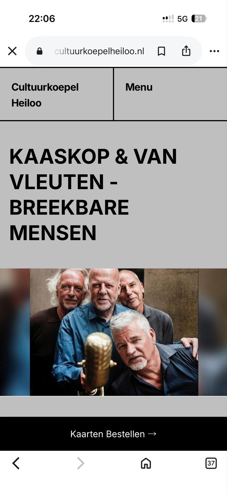 Te koop: twee kaarten van Kaaskop & Van Vleuten op 3 oktober, Tickets en Kaartjes, Twee personen, Oktober