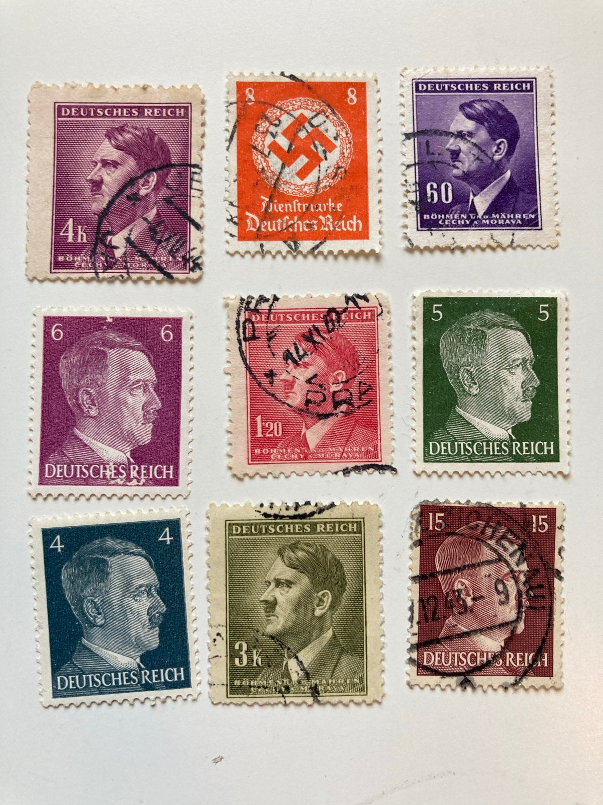 Zeldzame Duitse postzegels met Hitler-afbeelding, Ophalen of Verzenden, Duitse Keizerrijk, Gestempeld