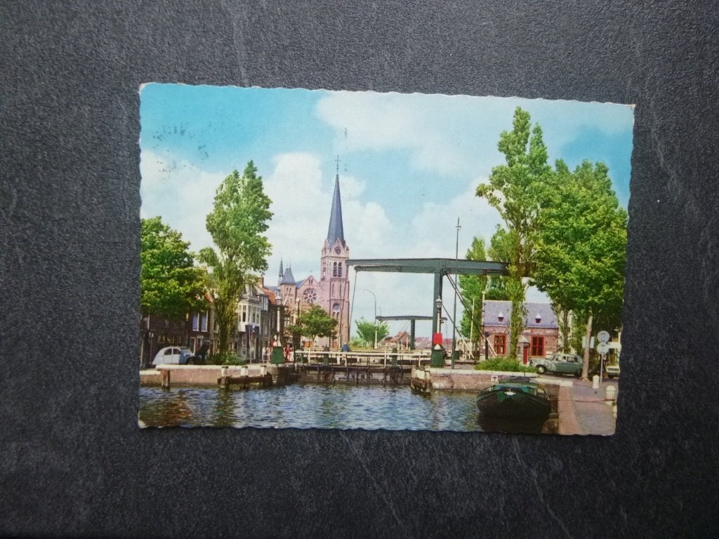 Leidschendam, sluizen/auto/kerk 1971, Verzenden, 1960 tot 1980, Gelopen, Noord-Brabant