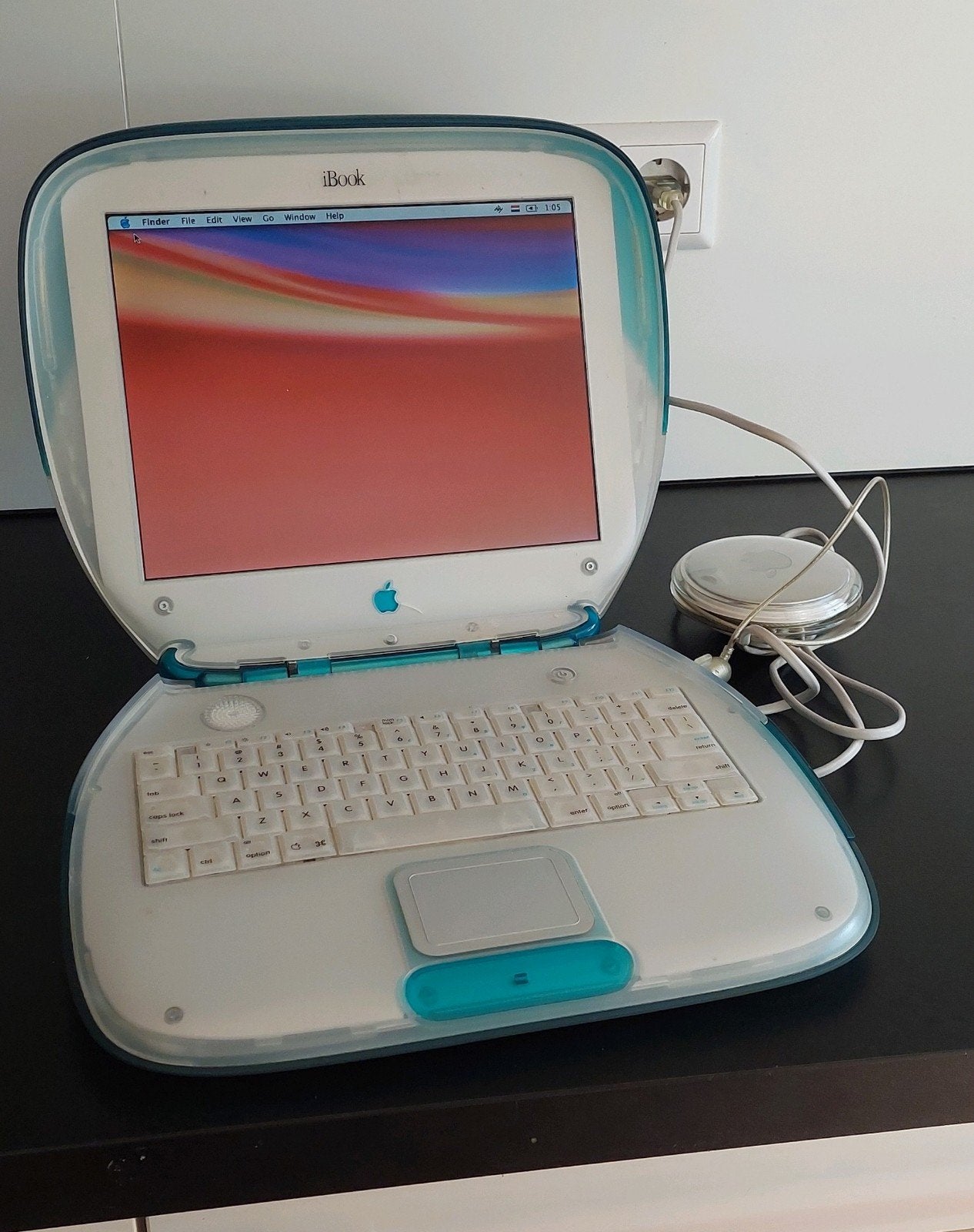 Vintage Apple iBook G3 Clamshell - Turquoise, Ophalen, Gebruikt, Minder dan 4 GB, Qwerty