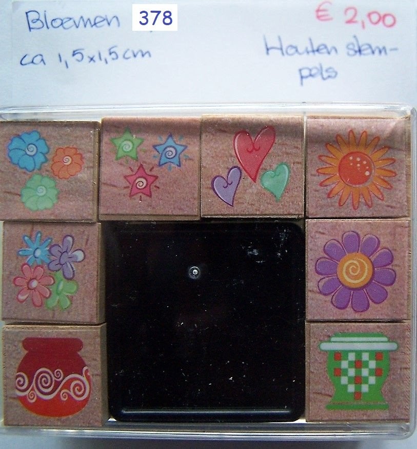 Bloemen 378 Houten stempel, Hobby en Vrije tijd, Stempelen, Ophalen of Verzenden, Gebruikt, Houten stempel