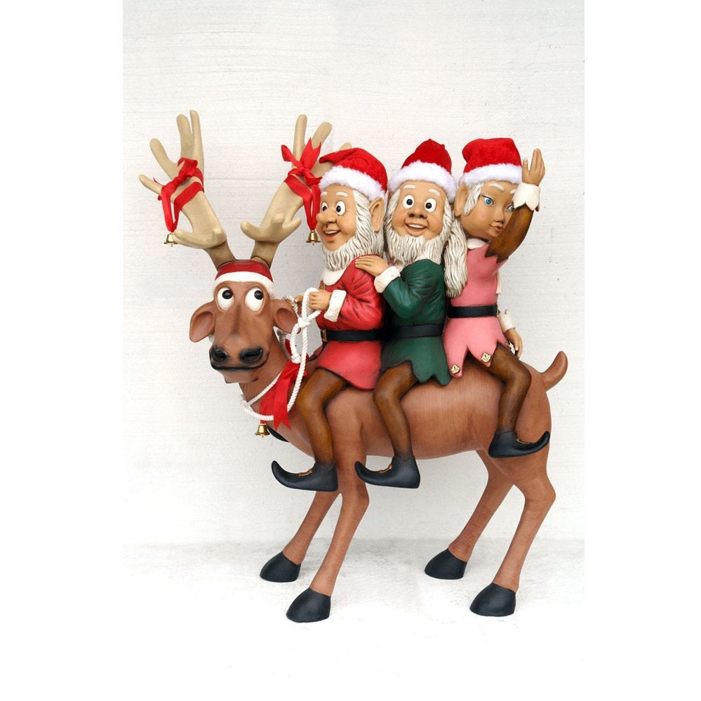 Funny Reindeer met Elfen – Rendier Hoogte 136 cm