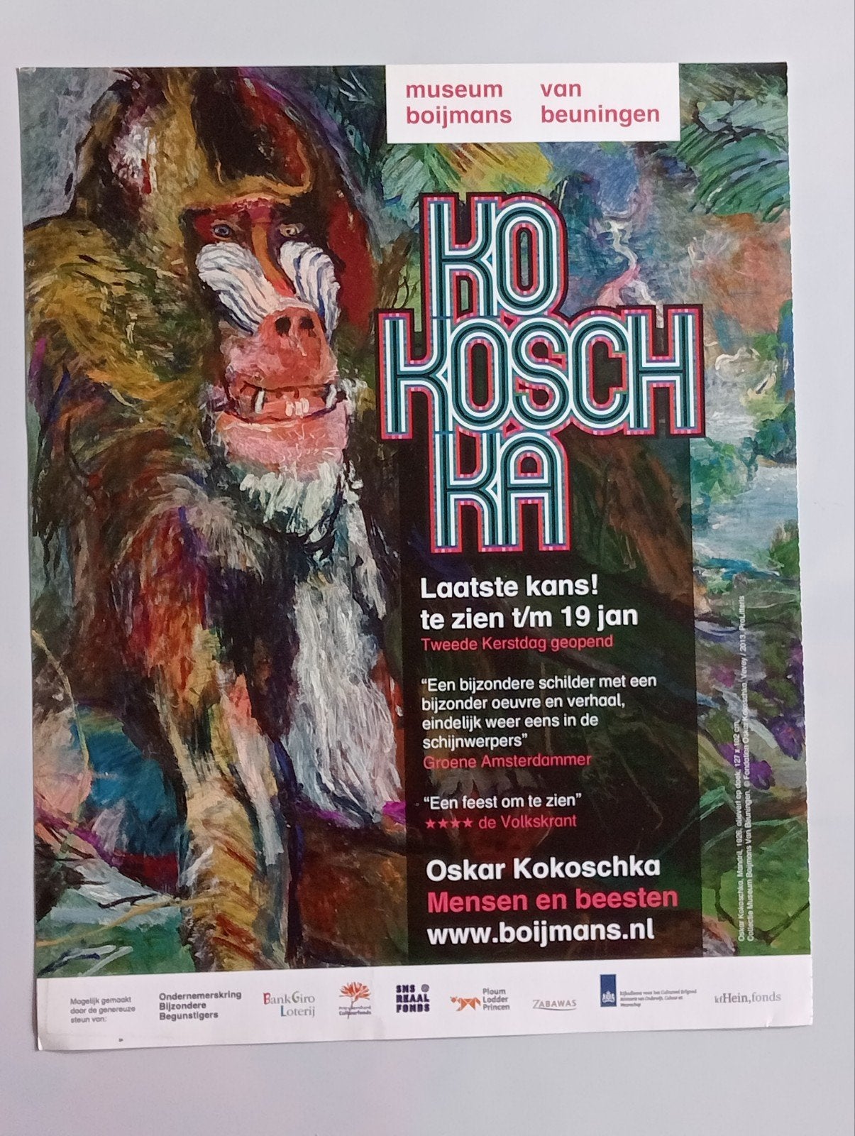Boijmans van Beuningen Oskar Kokoschka affiche, Ophalen of Verzenden, Gelezen, Muziek, Film of Tv