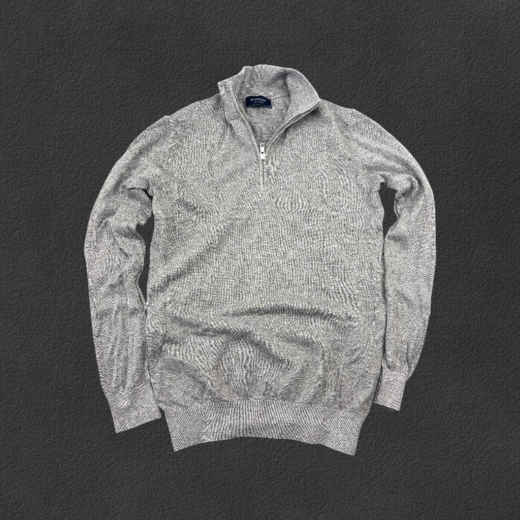 (1292) Grijze Profuomo Half Zip - Heren S - Zeer goed, Kleding | Heren, Truien en Vesten, Zo goed als nieuw, Maat 46 (S) of kleiner