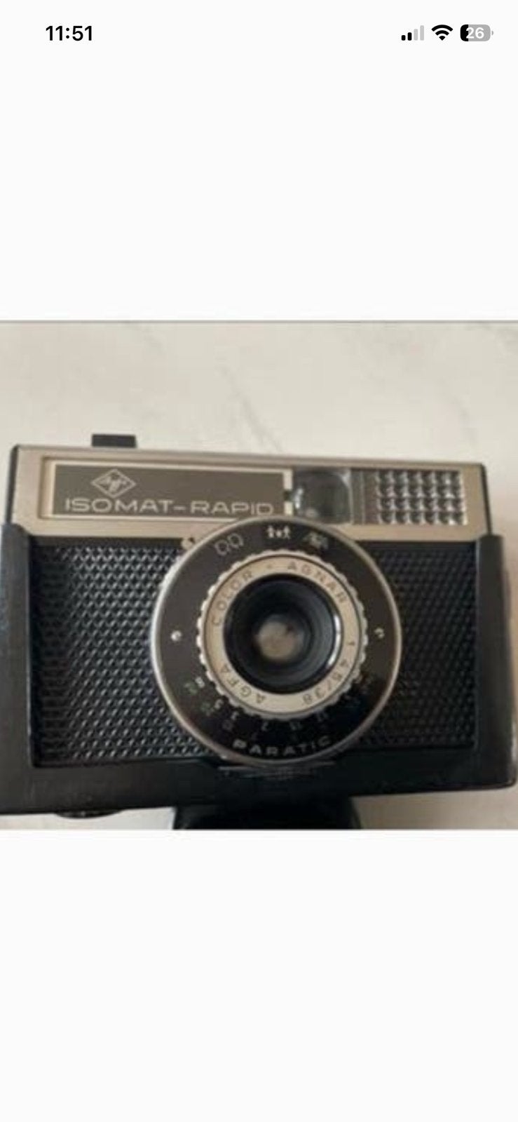 Agfa Isomat-Rapid vintage camera met leren tasje, Ophalen of Verzenden, Gebruikt, Compact, Overige Merken