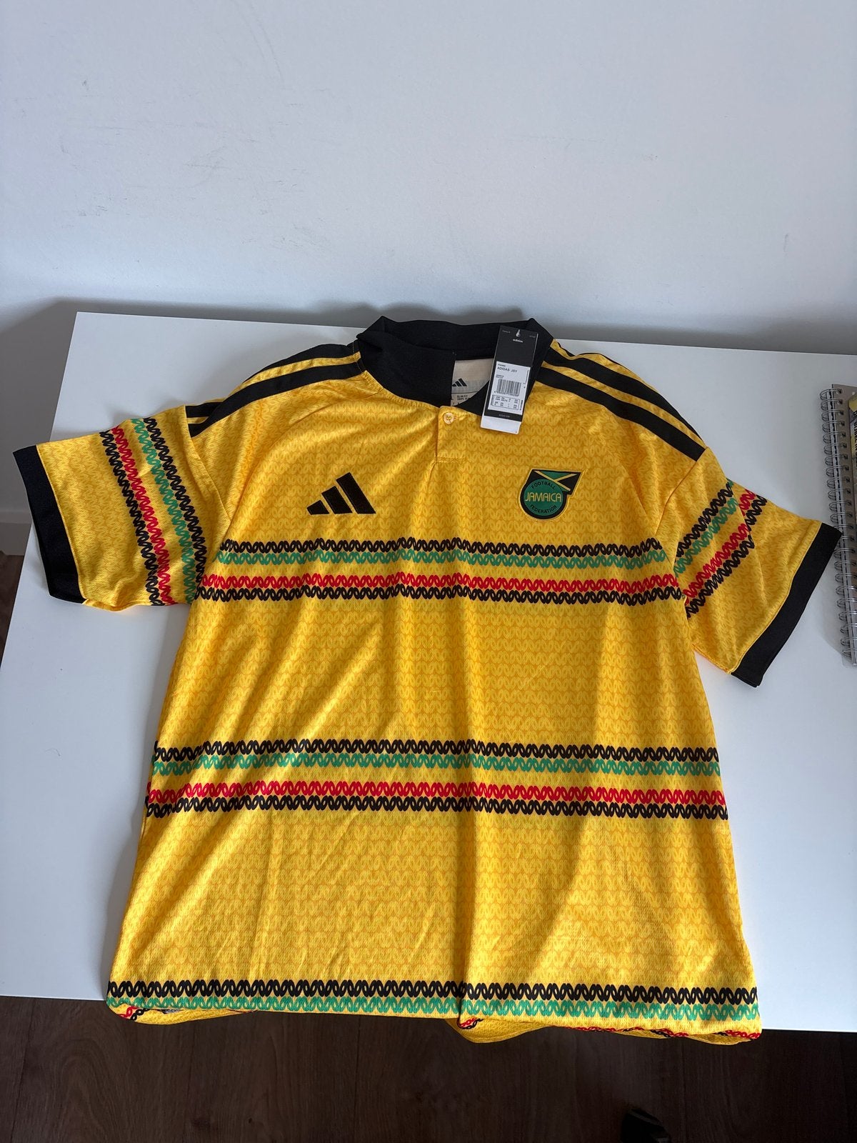 Adidas Jamaica Voetbalshirt - Geel met Reggae kleuren, Verzenden, Geel, Voetbal, Maat 56/58 (XL)