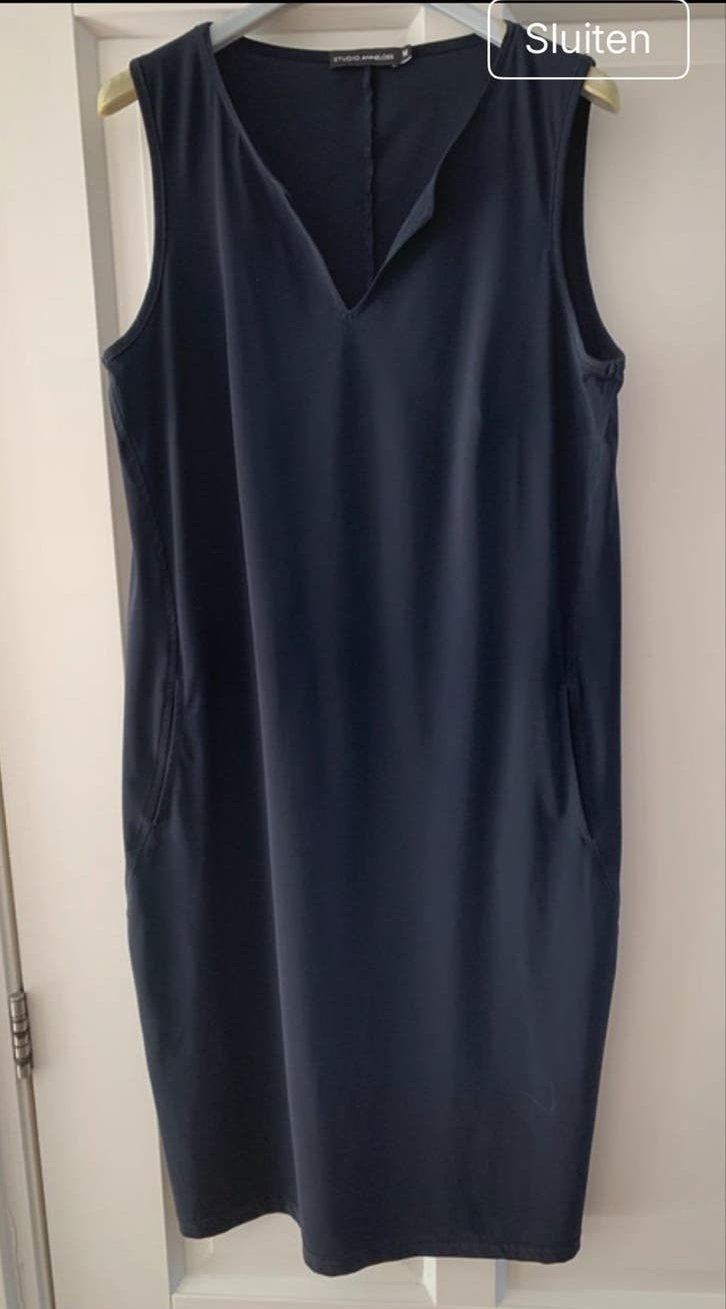 Studio Anneloes Simplicity jurk navy S zgan travelstof, Ophalen of Verzenden, Zo goed als nieuw, Maat 36 (S), Blauw