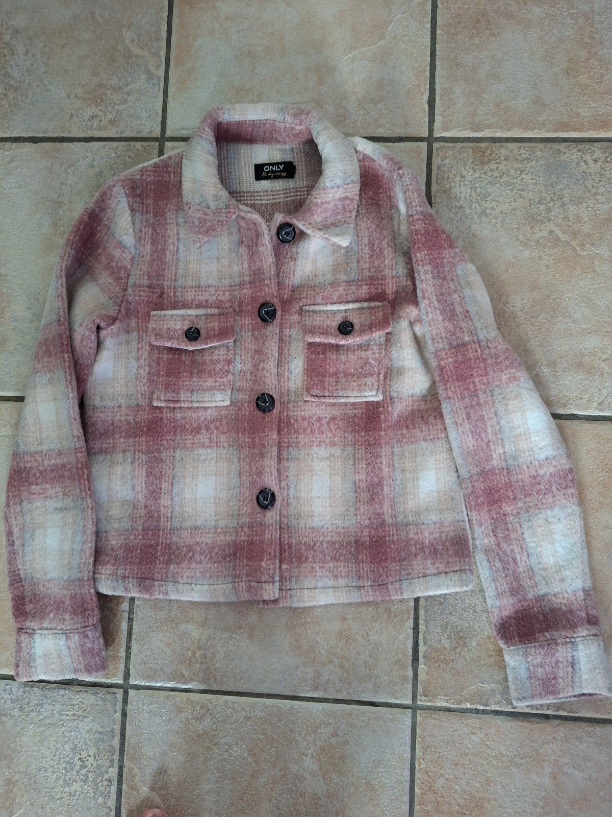 ONLY geruite shacket - Maat XS, Kleding | Dames, Nieuw, Ophalen of Verzenden, ONLY, Roze