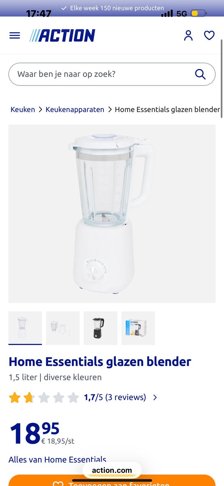 smoothie maker zwart, Ophalen, Zo goed als nieuw, Blender