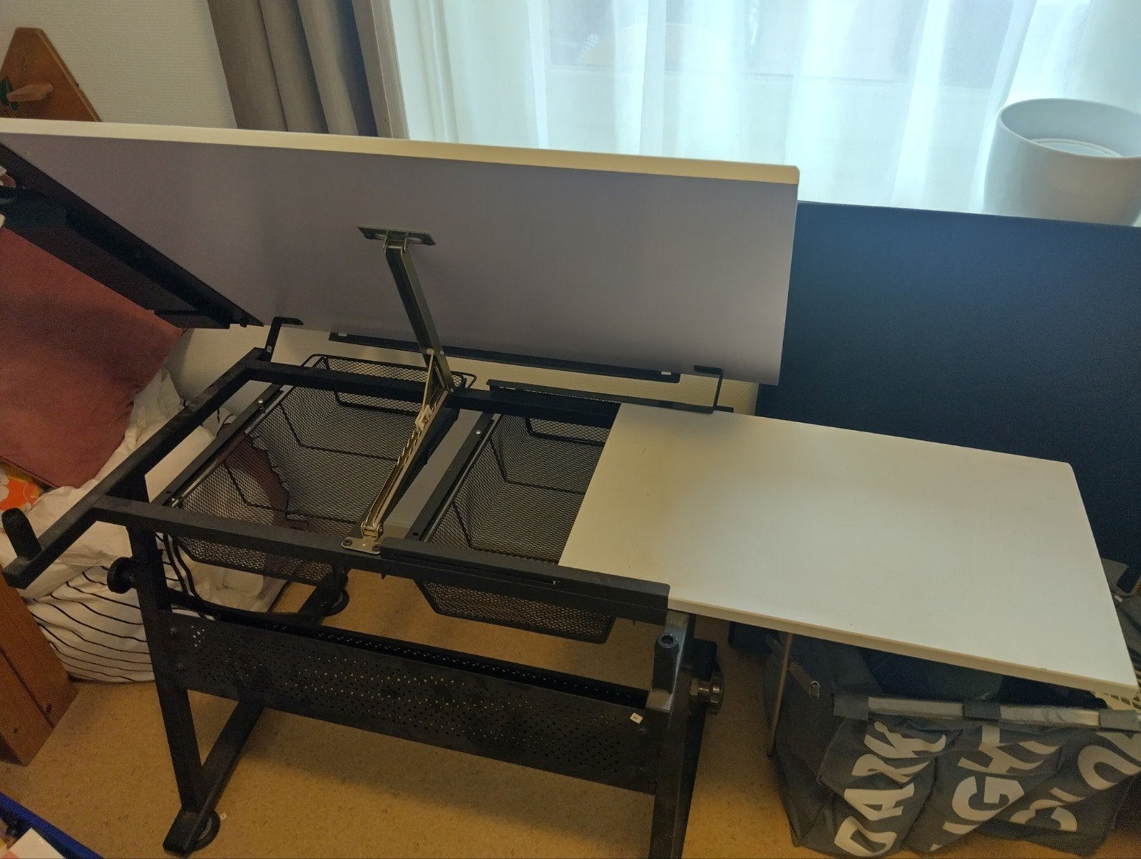 Verstelbaar bureau 120x60 cm - ideaal voor thuiswerkplek, Ophalen, In hoogte verstelbaar, Gebruikt, Zit-sta bureau