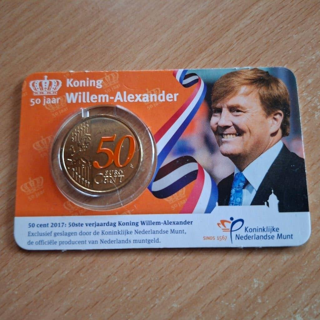 coincard 50 jaar Koning  Willem Alexander 2017, Postzegels en Munten, Munten | Nederland, Verzenden, Koningin Beatrix, Euro's