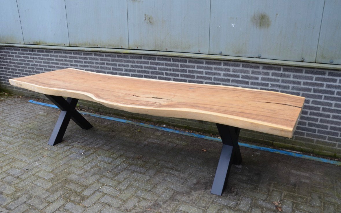 Suar boomstamtafel 310 cm, Ophalen, Zo goed als nieuw, Rechthoekig