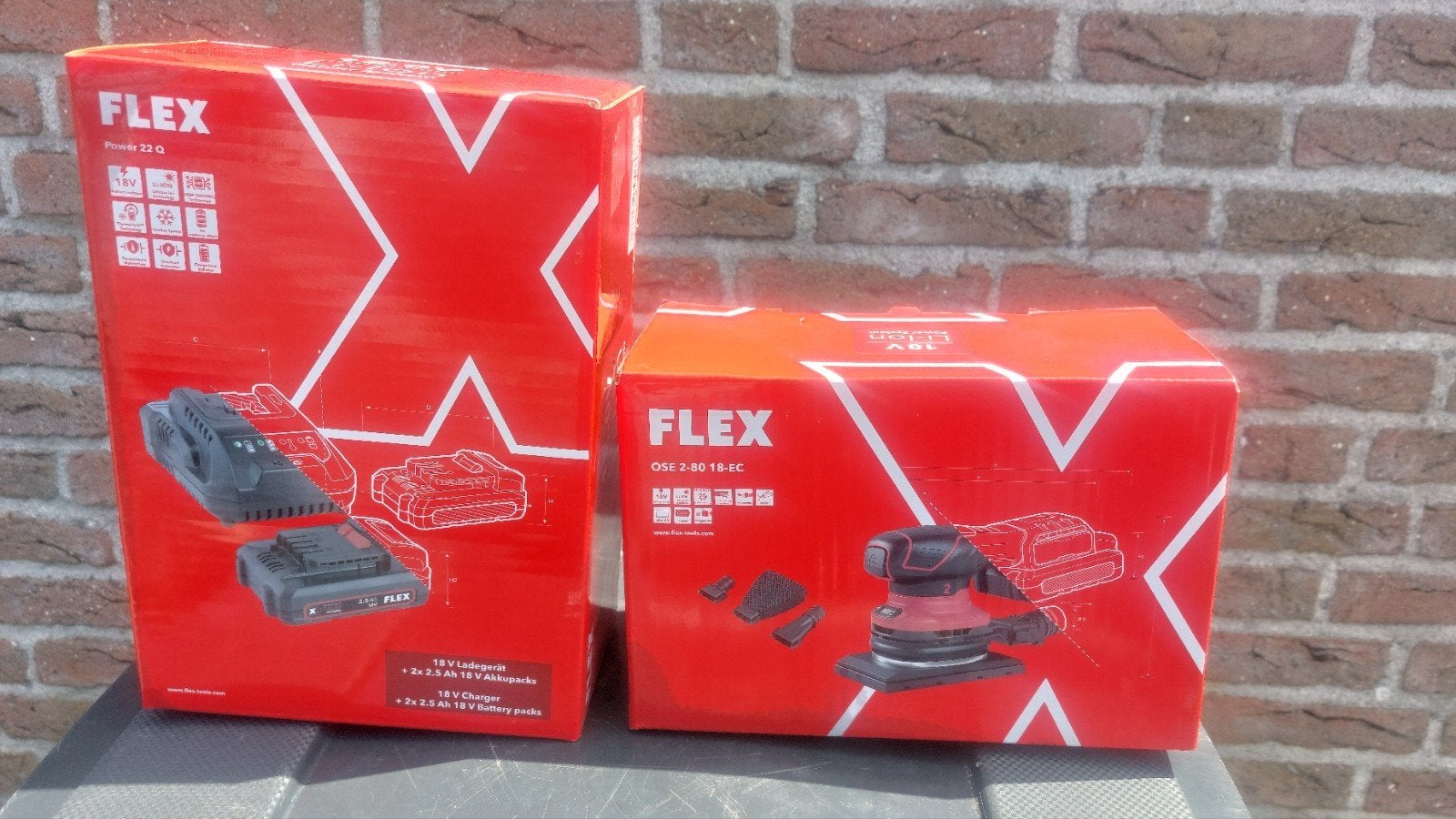 Flex schuurmachine en accu's + lader Nieuw, Doe-het-zelf en Verbouw, Gereedschap | Schuurmachines, Ophalen of Verzenden, Nieuw