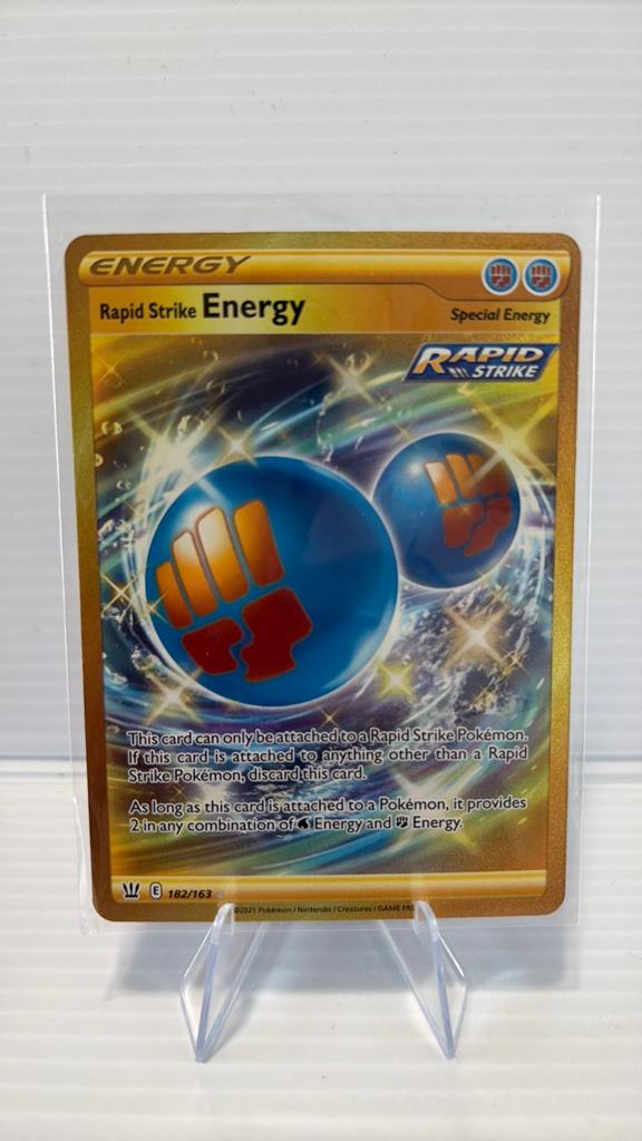Rapid Strike Energy 182/163 NM Pokémon Kaart, Ophalen of Verzenden, Zo goed als nieuw, Losse kaart, Foil