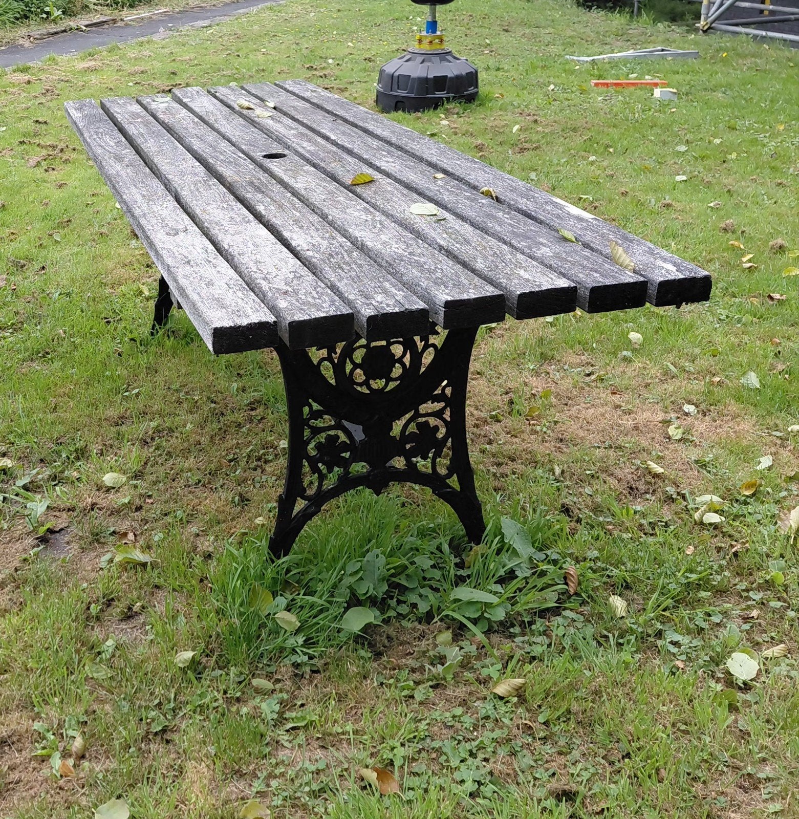 Gietijzeren onderstel voor tuintafel, Ophalen of Verzenden, Gebruikt, Rechthoekig, Metaal