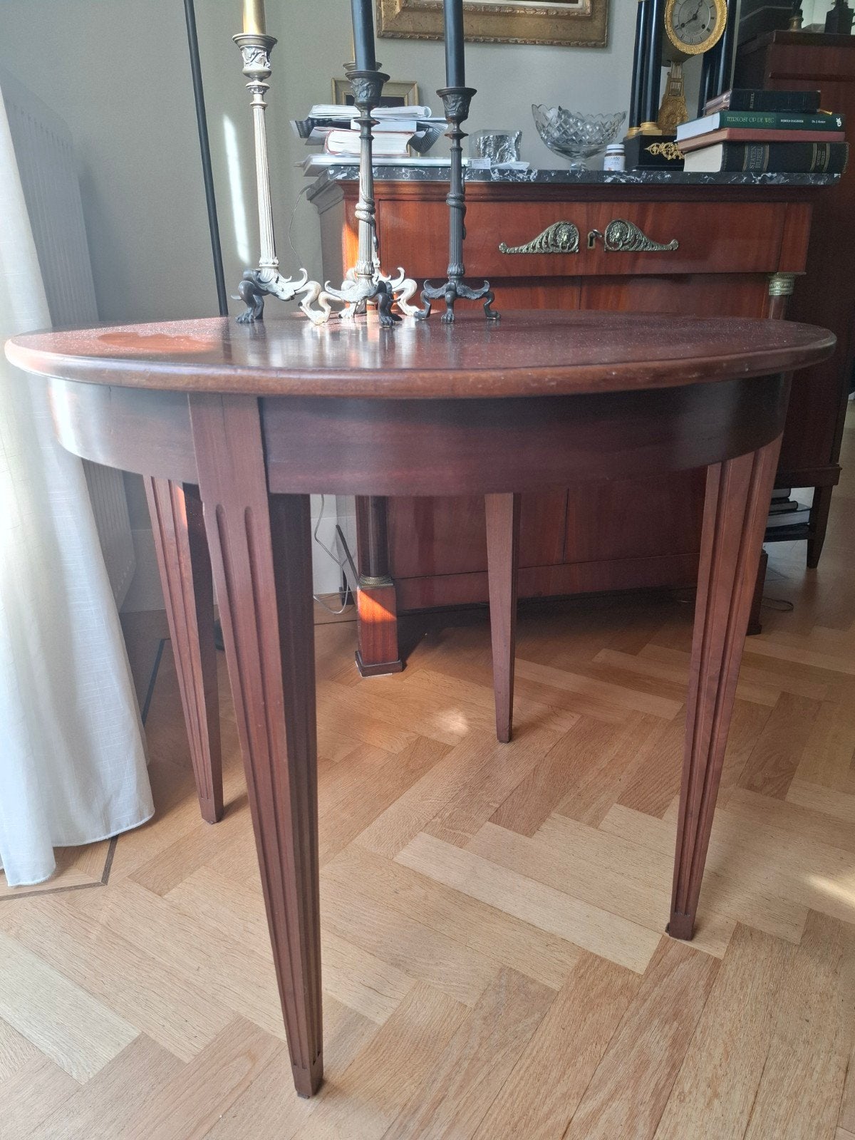 antiek massief mahonie tafeltje, Ophalen of Verzenden