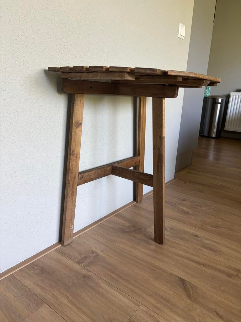 Houten inklapbare balkontafel - ruimtebesparend, Tuin en Terras, Tuintafels, Ophalen, Gebruikt, Rechthoekig, Hout